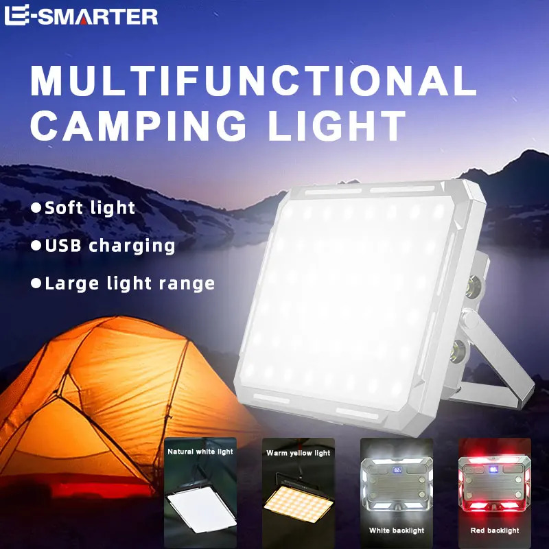 Outdoor Camping Lampe - ไฟ LED สำหรับเต็นท์แคมป์ปิ้งแบบชาร์จไฟได้ ไฟฉายกำลังสูง ไฟฉุกเฉินกลางแจ้ง กันน้ำ