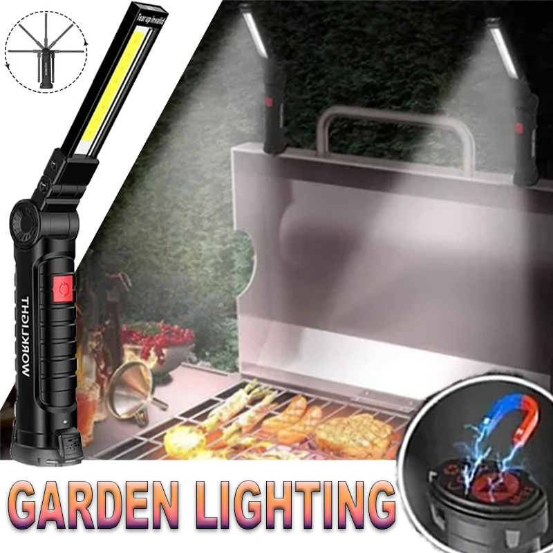 Outdoor Camping Lampe - ไฟฉาย LED แบบพกพาพร้อมตะขอแม่เหล็กกลางแจ้งทํางานซ่อม Type-C โคมไฟแบบชาร์จไฟได้โคมไฟสําหรับ Camping