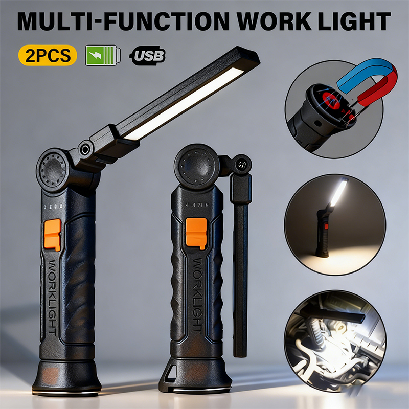 Outdoor Camping Lampe - ไฟฉาย LED แบบพกพา COB ชาร์จไฟผ่าน USB