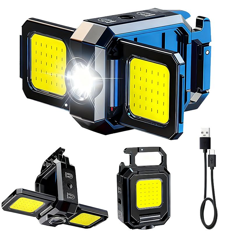 Outdoor Camping Lampe - ไฟฉายขนาดเล็กพวงกุญแจไฟ COB ไฟทำงาน USB โคมไฟแบบชาร์จไฟได้พร้อม 90