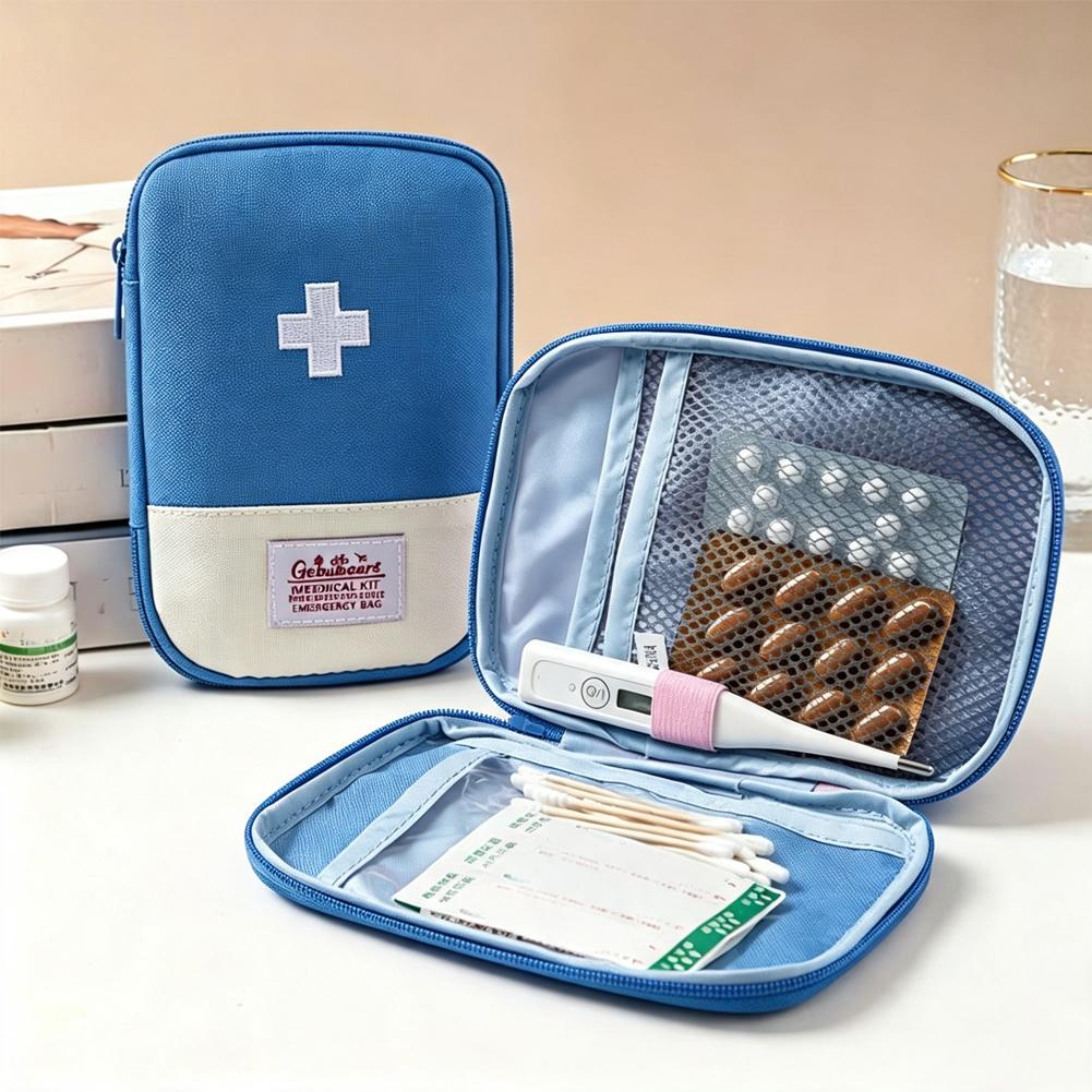 First Aid Kit Camping - กระเป๋าชุดปฐมพยาบาลแบบพกพาความจุขนาดใหญ่ อุปกรณ์จัดเก็บอุปกรณ์การแพทย์ฉุกเฉินสำหรับบ้าน รถยนต์ การเดินทาง แคมป์ปิ้ง และการเอาตัวรอดกลางแจ้ง