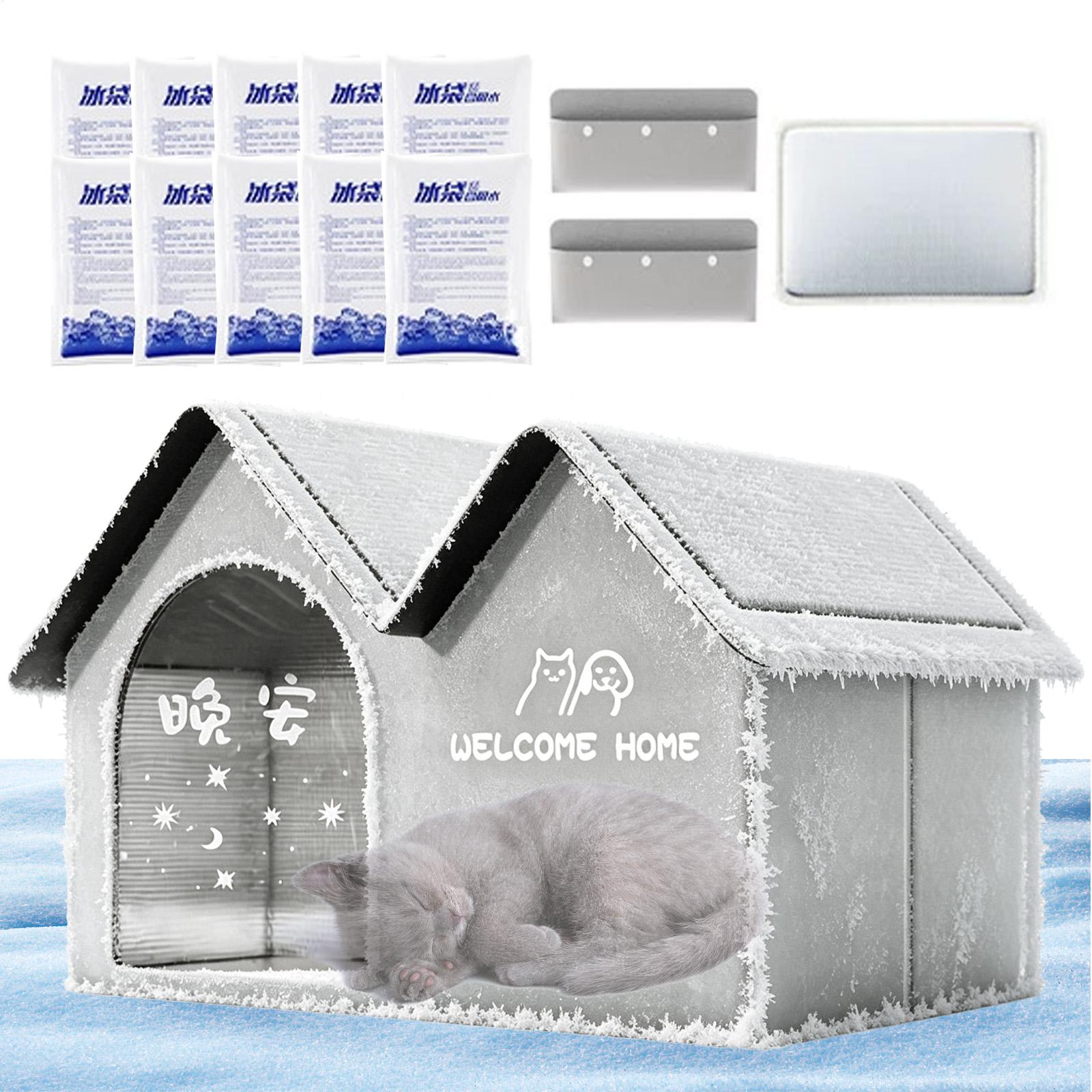 Outdoor Camping Dog Bed - บ้านสุนัขแบบมีฉนวนกันความร้อน ถอดประกอบได้ กันน้ำ ทำจากผ้า Oxford สำหรับใช้ในร่มและกลางแจ้ง
