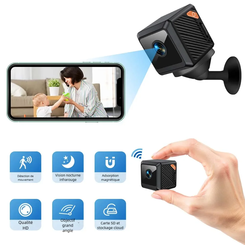Outdoor Camping Videos - กล้องวงจรปิดขนาดเล็ก W02 1080P สำหรับป้องกันความปลอดภัยภายในบ้าน มองเห็นในเวลากลางคืน เหมาะสำหรับตั้งแคมป์กลางแจ้ง