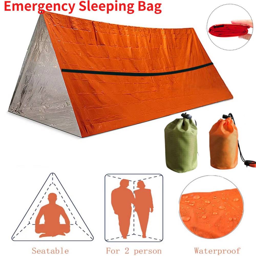 First Aid Kit Camping - แบบพกพากันน้ําฉุกเฉิน Survival Sleeping Bag กลางแจ้ง Edc