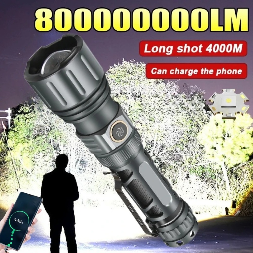 Outdoor Camping Lampe - ไฟฉายซุปเปอร์ไบรท์แบบพกพา ชาร์จไฟได้ หลอดไฟ LED สำหรับยุทธวิธี แคมป์ปิ้ง