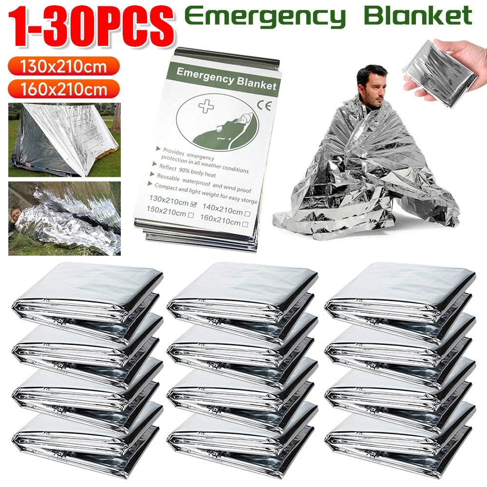 First Aid Kit Camping - 1-30PCS ผ้าห่มฉุกเฉินกลางแจ้ง Survive First Aid Rescue