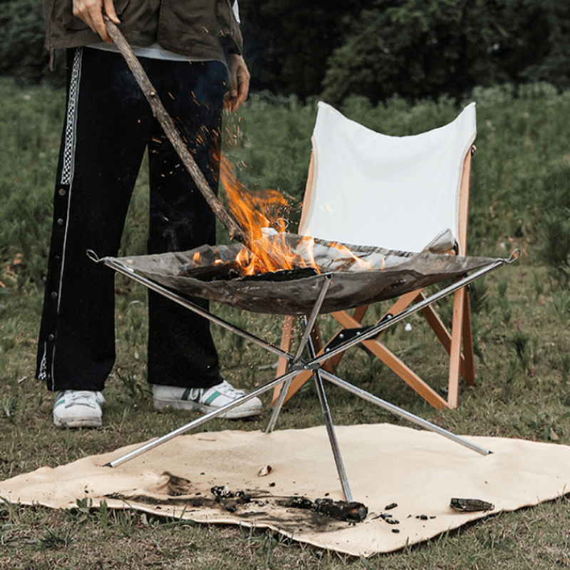 เตาไฟพับได้แบบพกพา โครงเหล็ก ส - Outdoor Camping Fireplace บทวิจารณ์และราคา