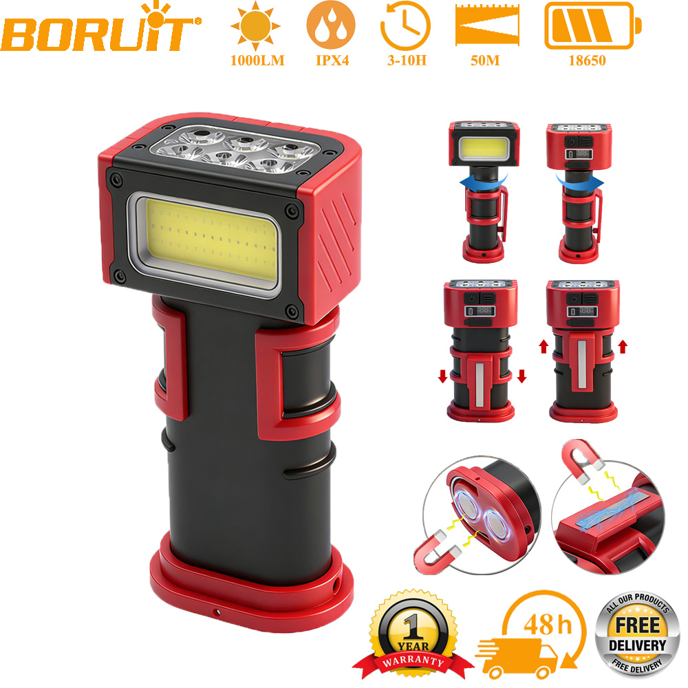 BORUiT COB LED ไฟทำงาน 1000LM  - Outdoor Camping Lampe บทวิจารณ์และราคา