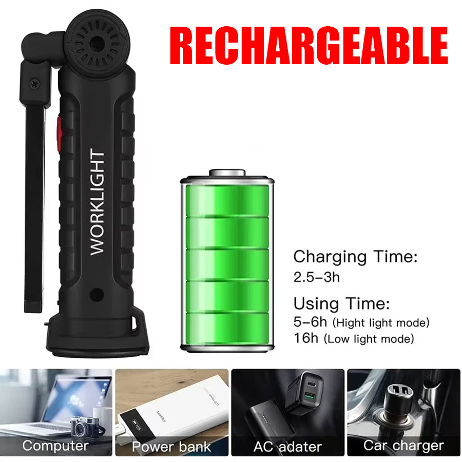 ไฟฉาย LED แบบพกพาพร้อมตะขอแม่เ - Outdoor Camping Lampe บทวิจารณ์และราคา