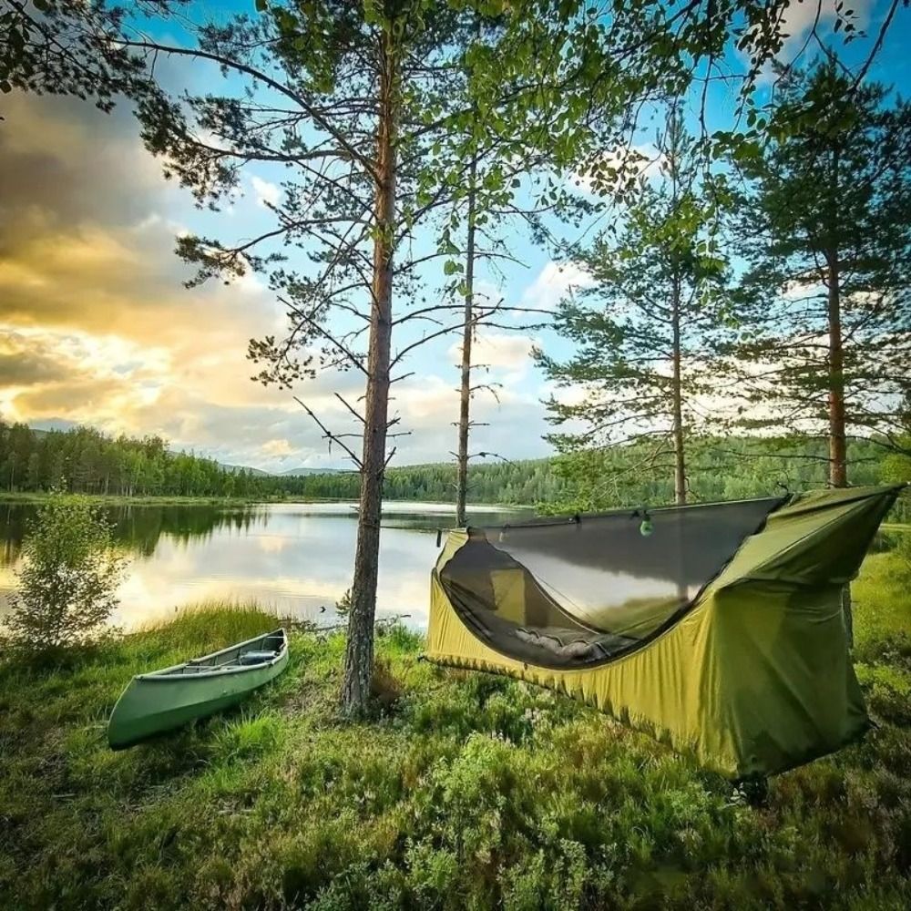 เปลญวนพร้อมมุ้งกันยุง ขนาด 200 - Outdoor Camping Hammock บทวิจารณ์และราคา