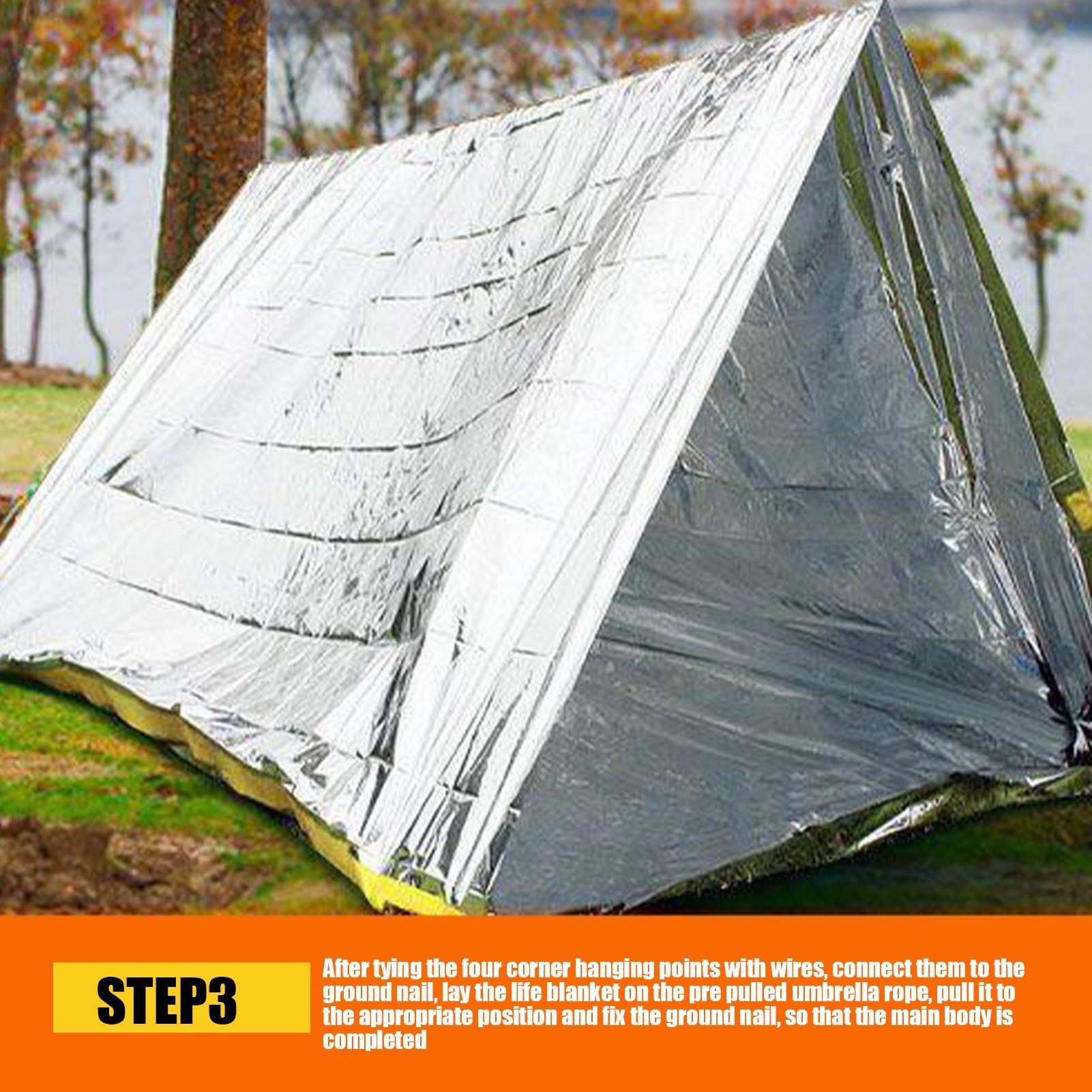 1PC ผ้าห่มฉุกเฉินกันลมกันน้ำฟอ - First Aid Kit Camping บทวิจารณ์และราคา