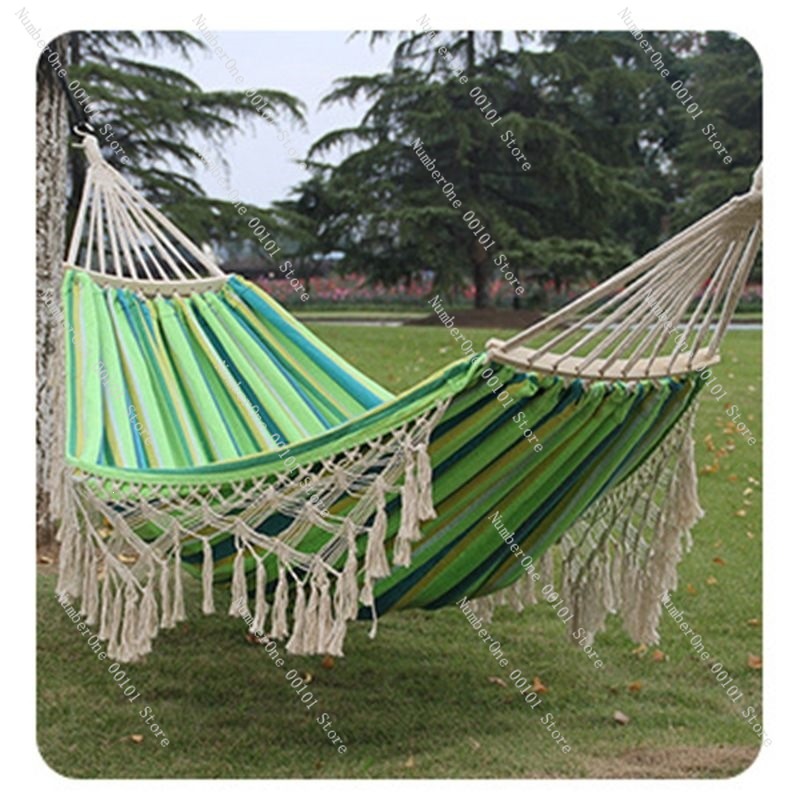 เปลญวนผ้าแคนวาสแบบคู่ พร้อมพู่ - Outdoor Camping Hammock บทวิจารณ์และราคา