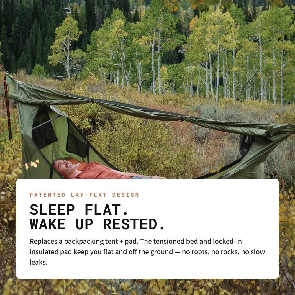 เปลญวนแบบแบนพร้อมมุ้งกันยุง เต - Outdoor Camping Hammock บทวิจารณ์และราคา