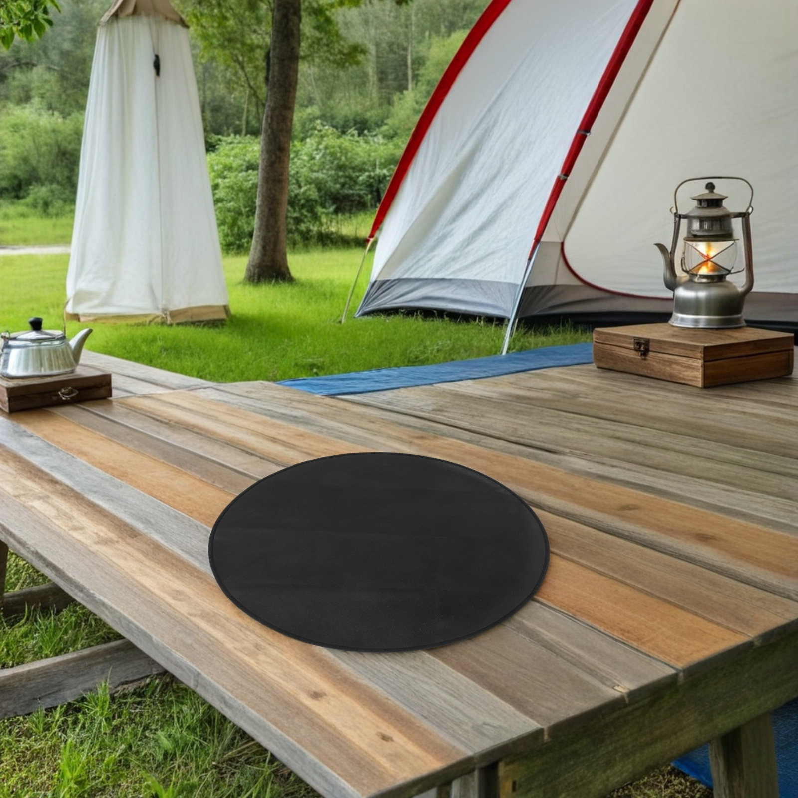 แผ่นรองเตาย่างกันไฟทรงกลม ทนคว - Outdoor Camping Mat บทวิจารณ์และราคา
