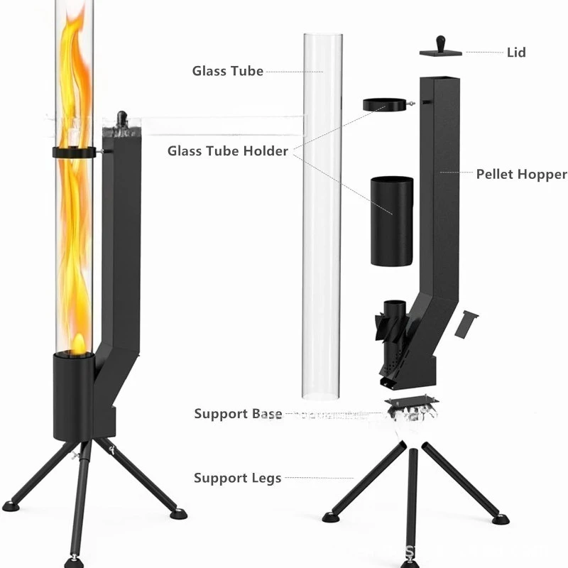 เตาไฟแนวตั้งแบบจรวด - เตาเผาไม - Outdoor Camping Fireplace บทวิจารณ์และราคา